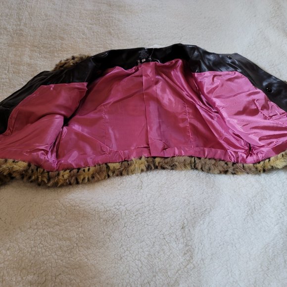 Wet Seal Bolero Jacket Shrug Cheetah Leopard Fake Fur Y2K 90's - Picture 12 of 15